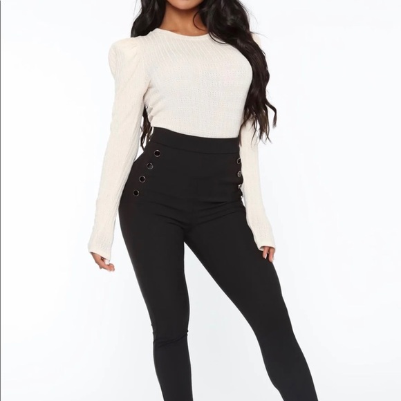 Taupe Puff Sleeve Blouse - Picture 10 of 12